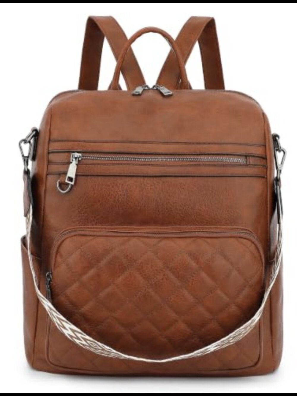 Large PU Leather Backpack Purse Women Anti-Theft Travel Daypack